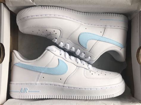 nike air force 1 dames wit blauw